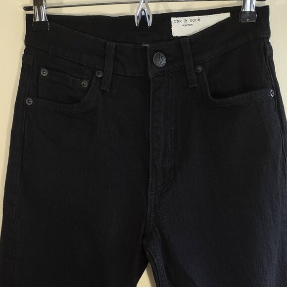 Rag & Bone Harlow Mid-Rise Straight Black Jeans Ankle Women's Sz 25 - Picture 6 of 12